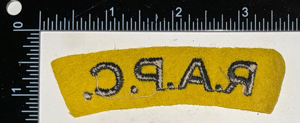 WWII British Army Royal Army Pay Corps Patch Formation Title Flash