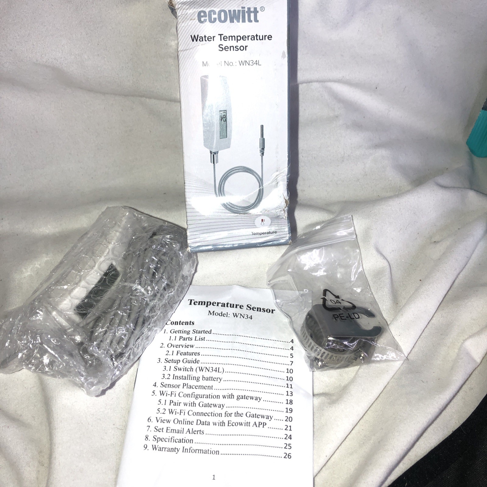 Digital Pool Thermometer with LCD Display, Waterproof Water Temperature Sensor