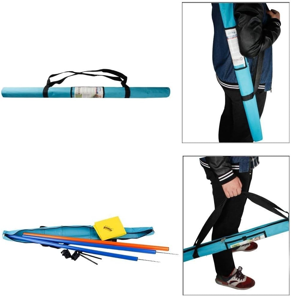 Portable 12 Weave Poles Agility Training Equipment for Dog Exercise Outdoors