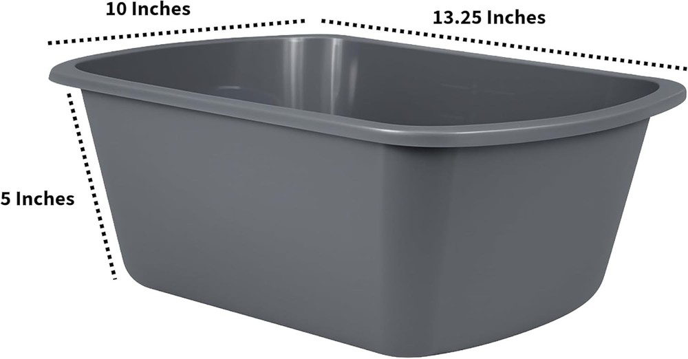 Wash Basins [5 Pack] – Rectangular Plastic 7-Quart Graduated Hospital Soaking