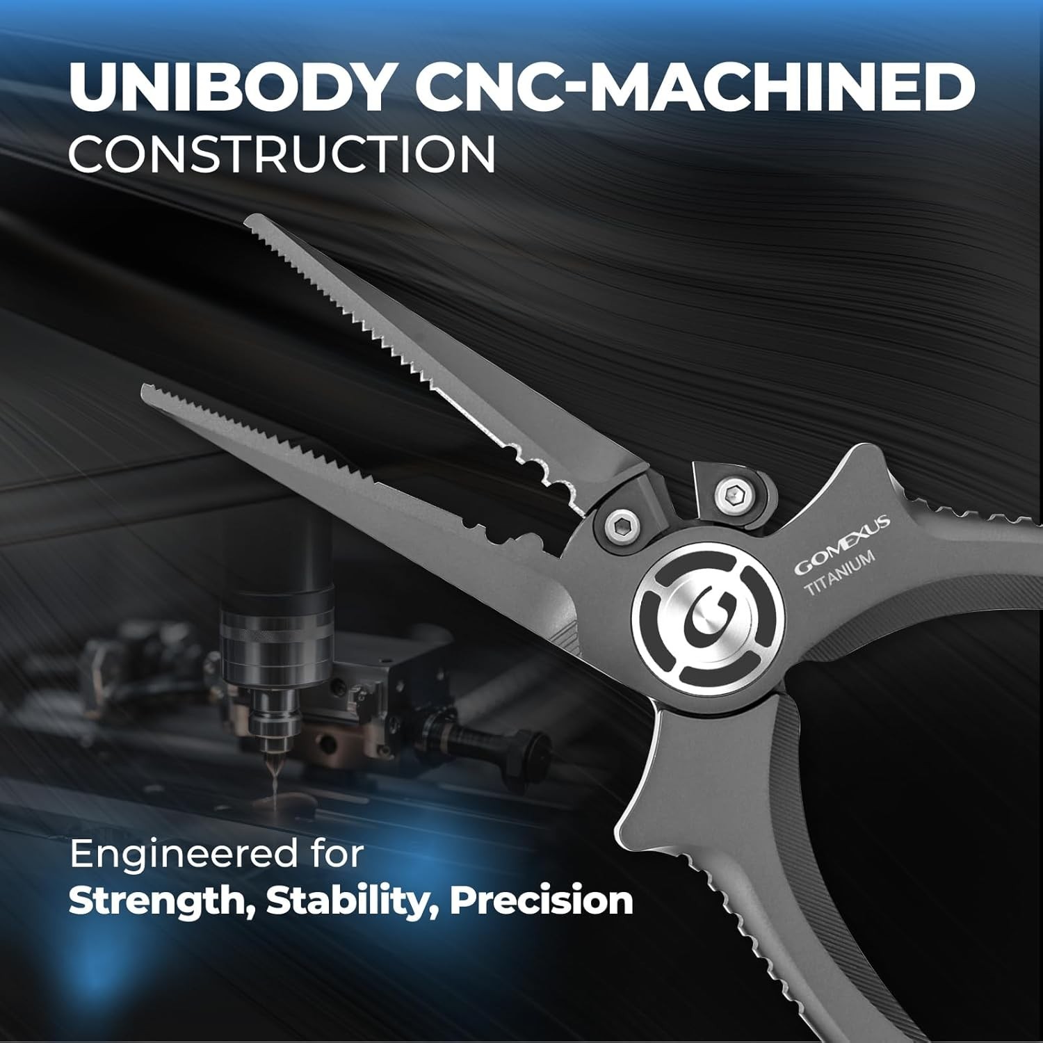 GOMEXUS Titanium Fishing Pliers 6.5'' Straight Nose Version Saltwater Resistant