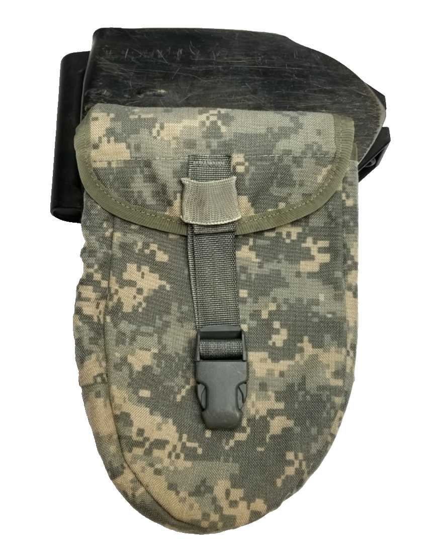 USGI Military GERBER E-TOOL ENTRENCHING TOOL SHOVEL w/ ACU DIGITAL COVER - VGC