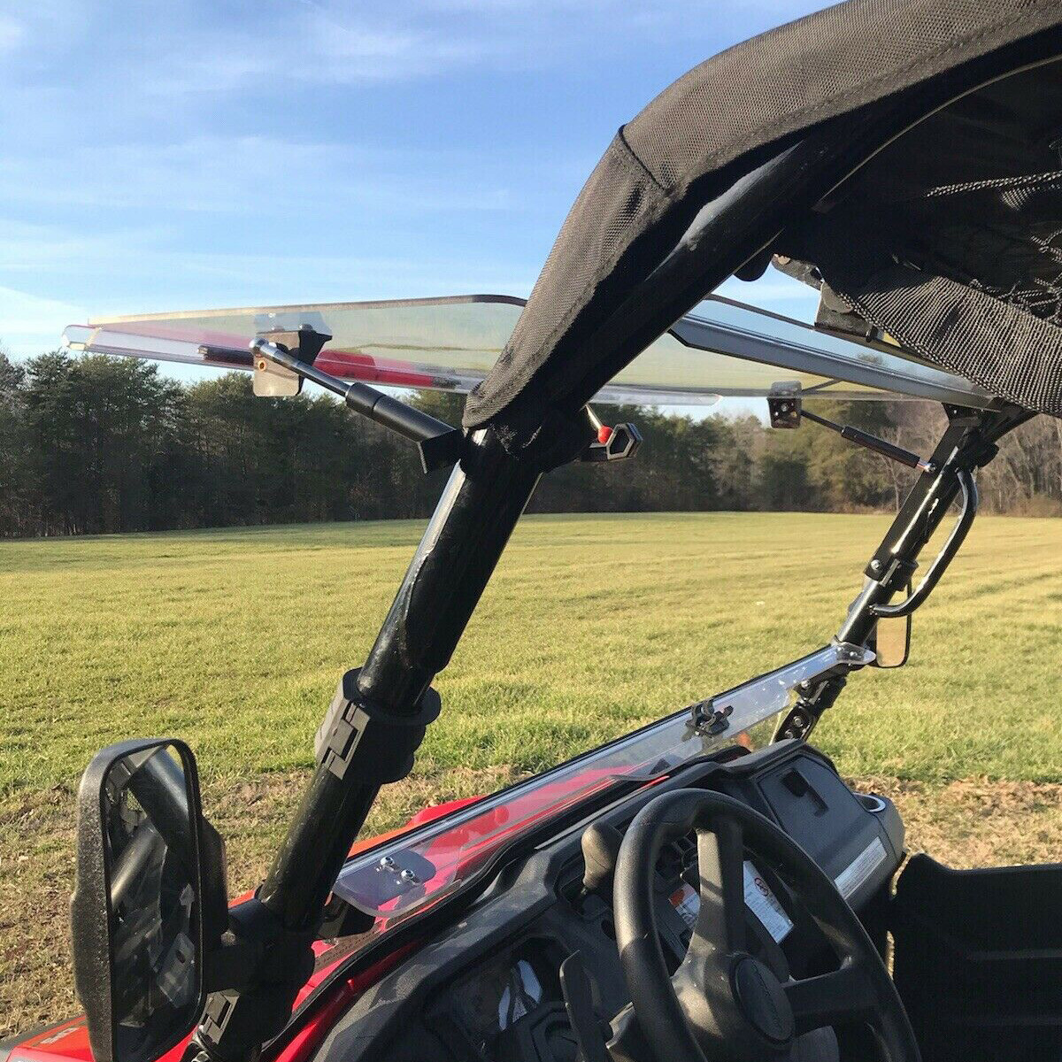 For Honda Pioneer 1000 /1000-5 UTV 3-IN-1 Flip Windshield 2016-24 w/Gas Spring