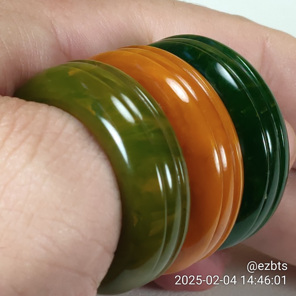 3 Bakelite Catalin Napkin Rings