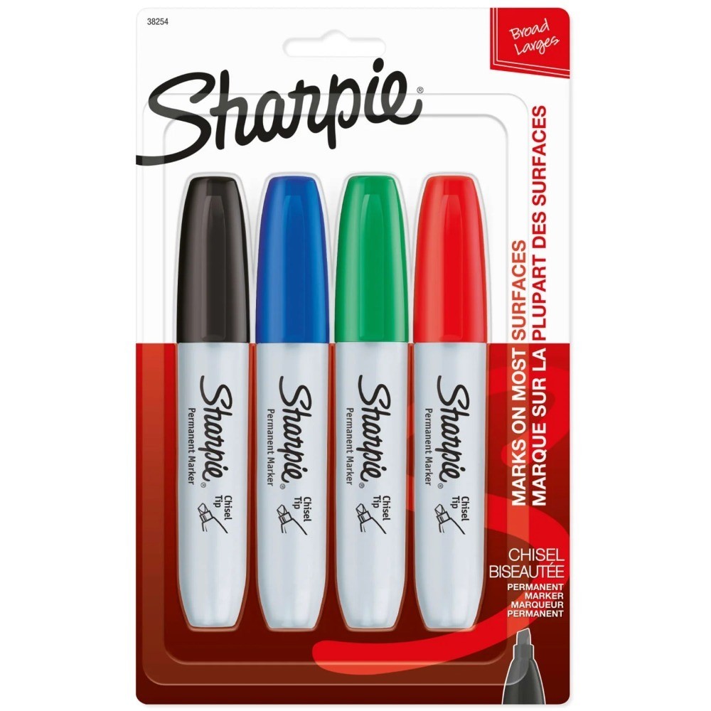 King Size Permanent Markers Chisel Tip for Poster Boards 4 Count 3 Pack