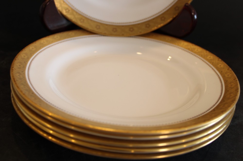 Spode Mandarin Gold 6 Salad Plates 8"