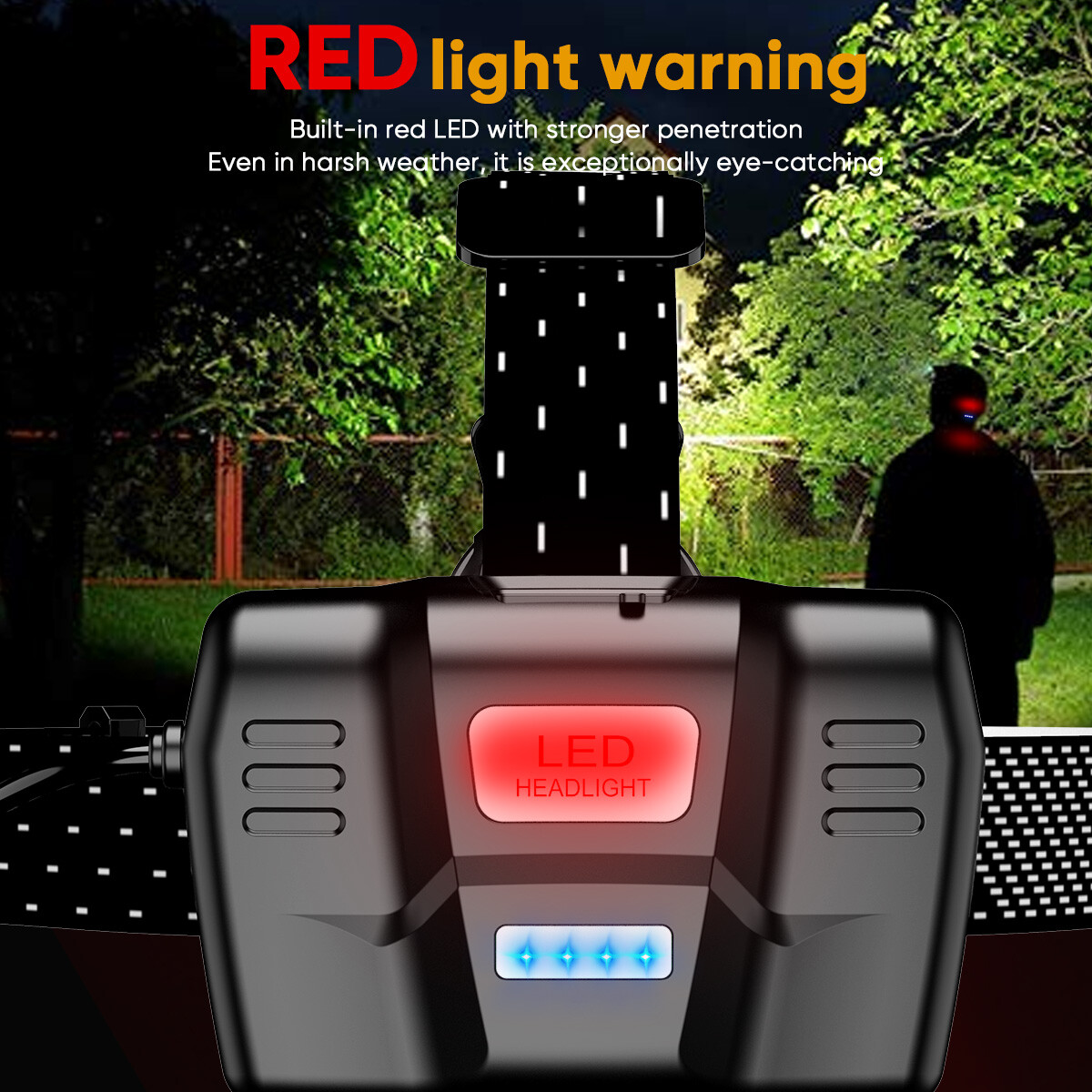 2X 1200000LM Super Bright 30W LED Headlamp Rechargeable Motion Sensor Head Light