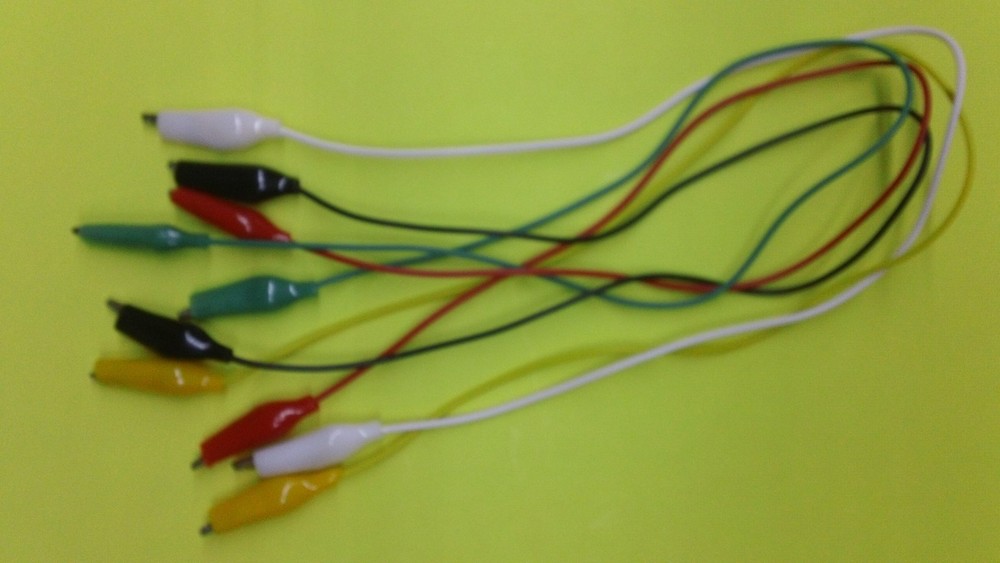 5 X - 18" TEST wire - Alligator Clip - Double END - Electronics TEST kit probes