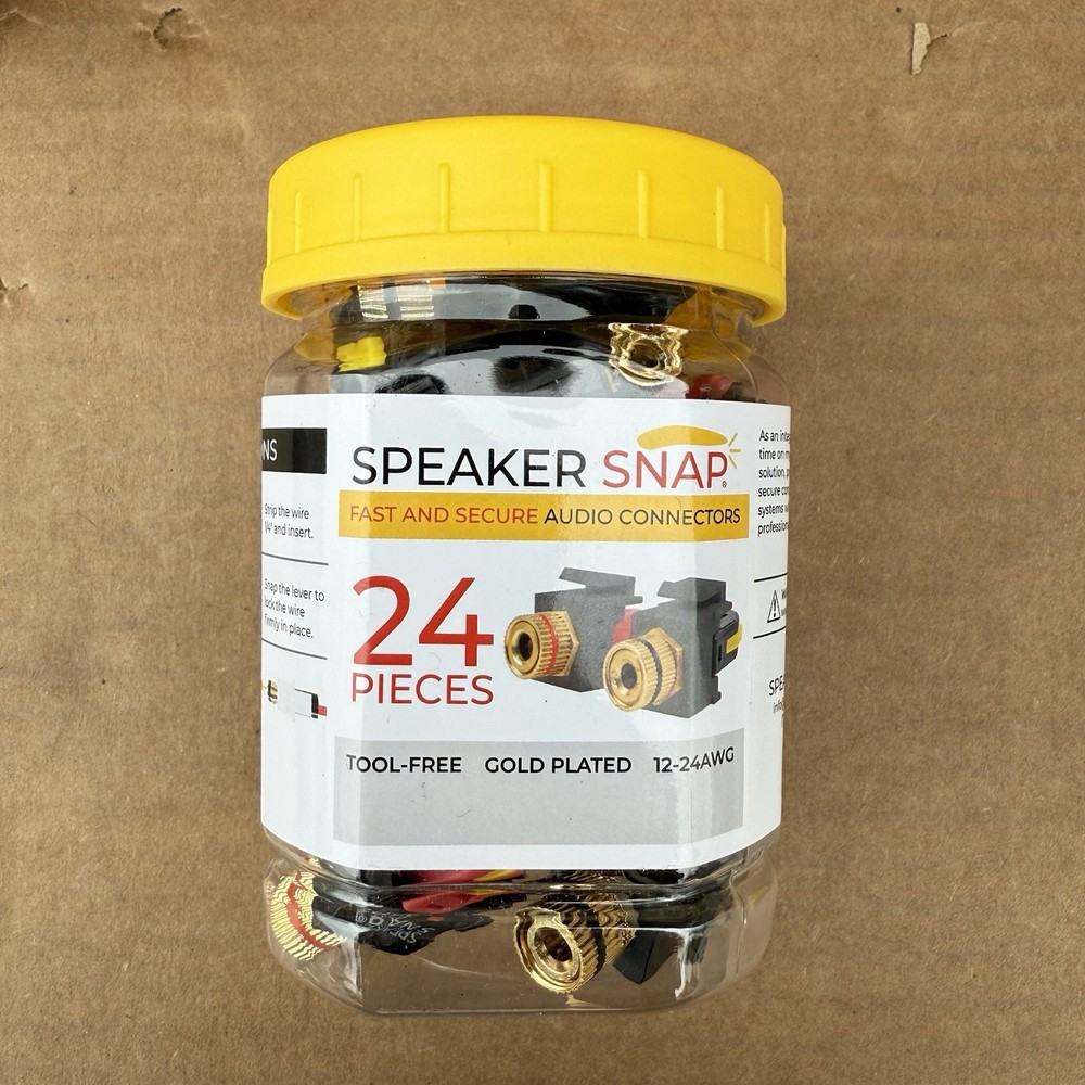 Speaker Snap Keystone Binding Posts 12 Pairs / 24 Pieces - Black