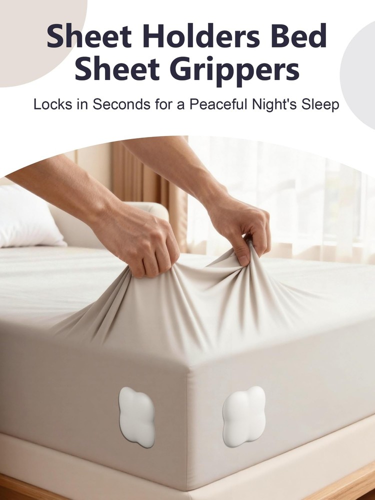 Bed Sheet Holders for Corners, 4-Pack Fitted Sheet Holder Keep Sheets Firm,Fi...