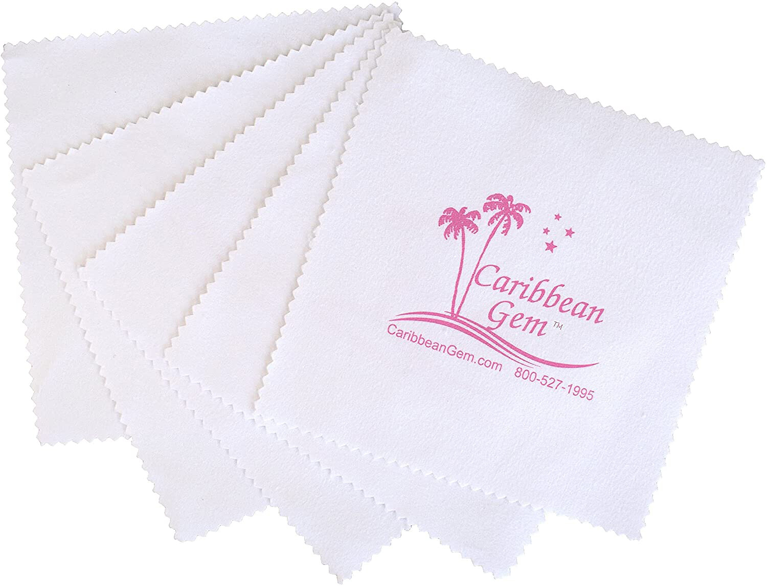 Caribbean Gem 5 pack Jewelry Cleaner Polishing Cloths Silver Gold Gemstones