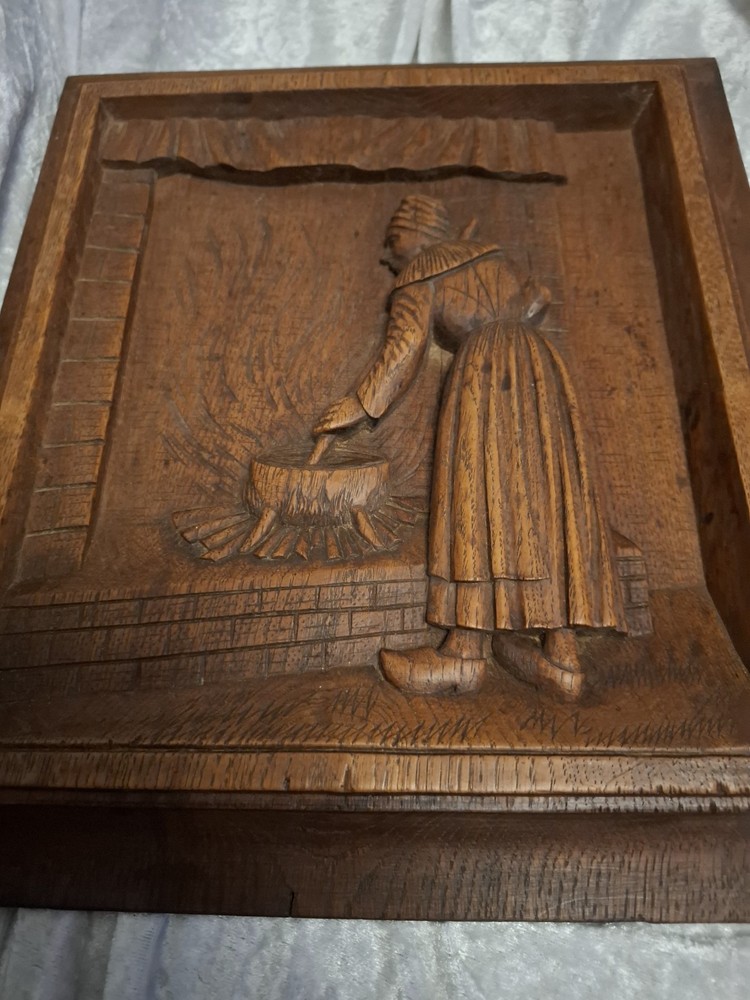 Wood Carved French Oak Panel
