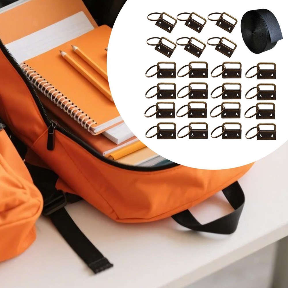 Key Hardware with Split Ring Multipurpose Sturdy with Nylon Webbing for DIY