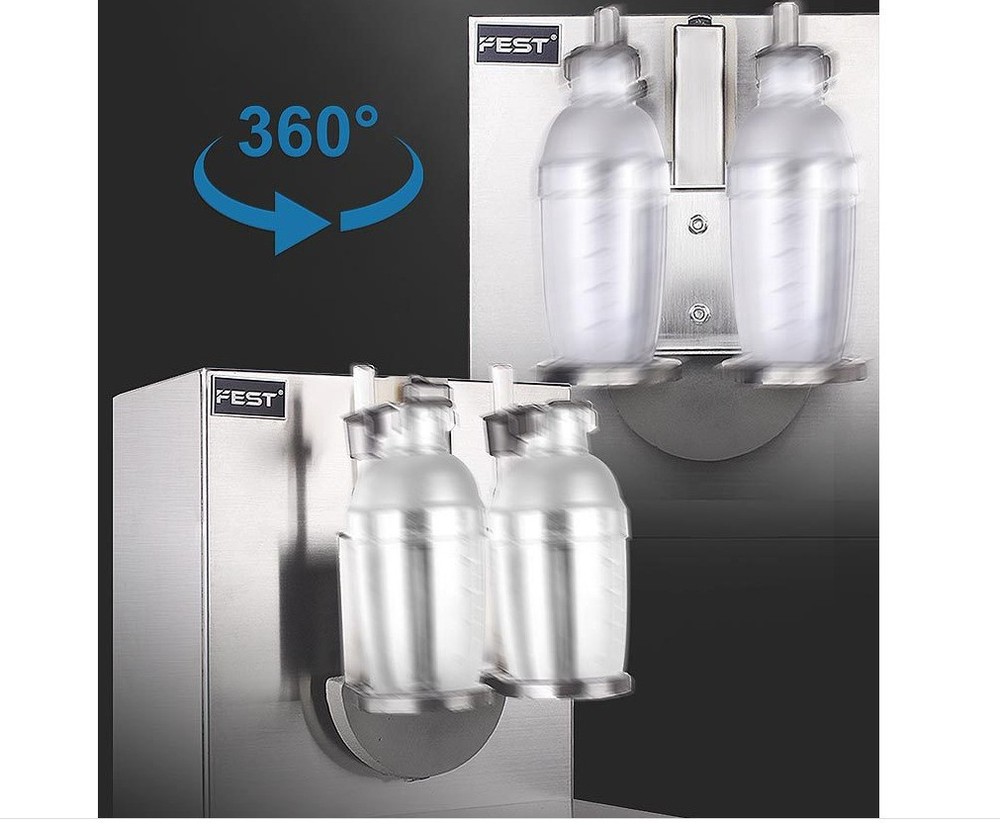 Double-head milk tea mixer with pearl milk tea timing function