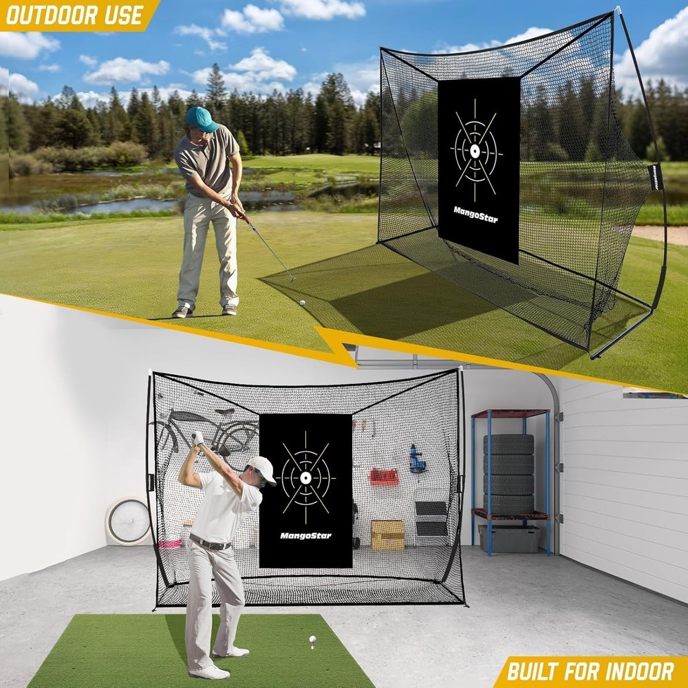 Complete Golf Hitting Kit: 10x7ft Net, Mat, Tees & Balls for Ultimate Practice