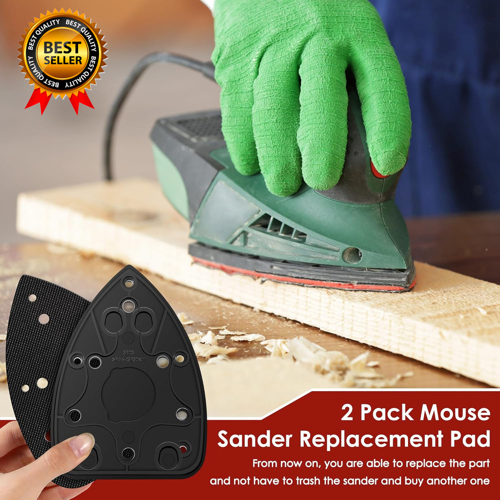 2 Pack Mouse Sander Replacement Pads Compatible withS1503 CFS1502 CFS1503G