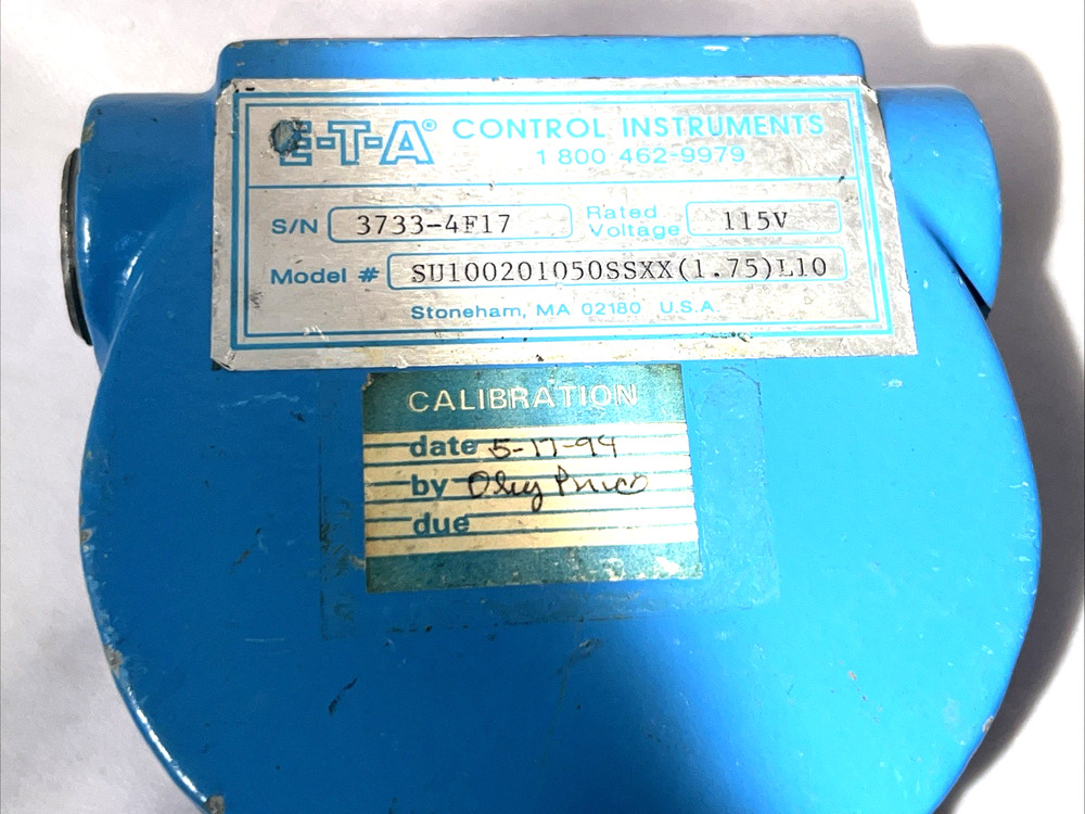 ETA Control Instruments SU1002 Dual Point Mass Flow Switch 115VAC Explosion