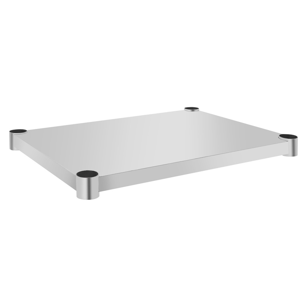 Stainless Steel Adjustable Workbench Tabletop (55x40cm) - Mid-Low Tier Silver