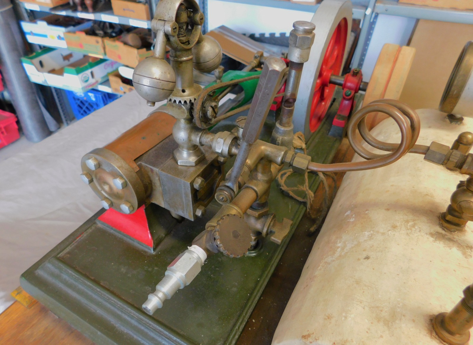 Cretors Steam Engine for Popcorn Machine c. 1900 Antique w/ Electric Water Tank