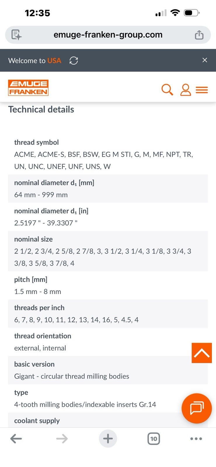 Emuge Gigant-ic-IKZN GZ346024 Thread Mill