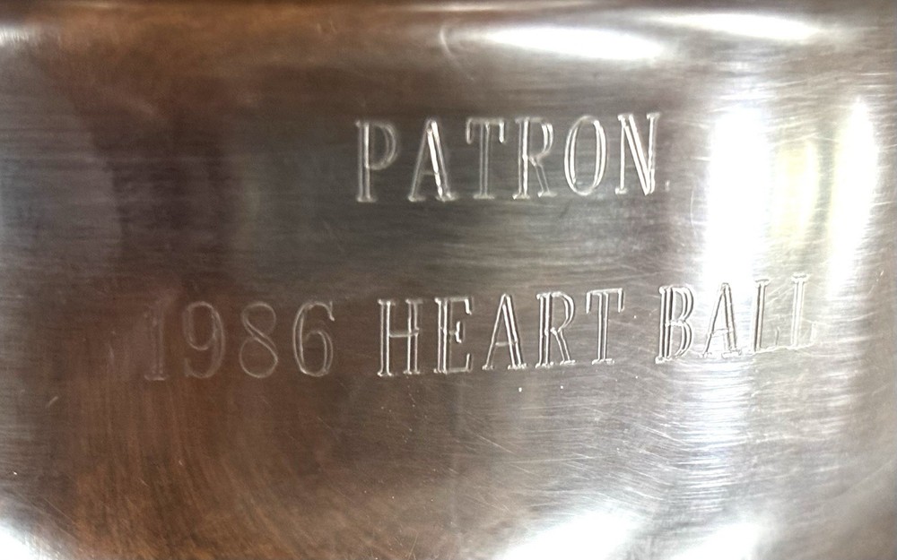 Vintage 1980's - Kent Silversmiths USA  Bowl 4” X2” 1986 Heart Ball