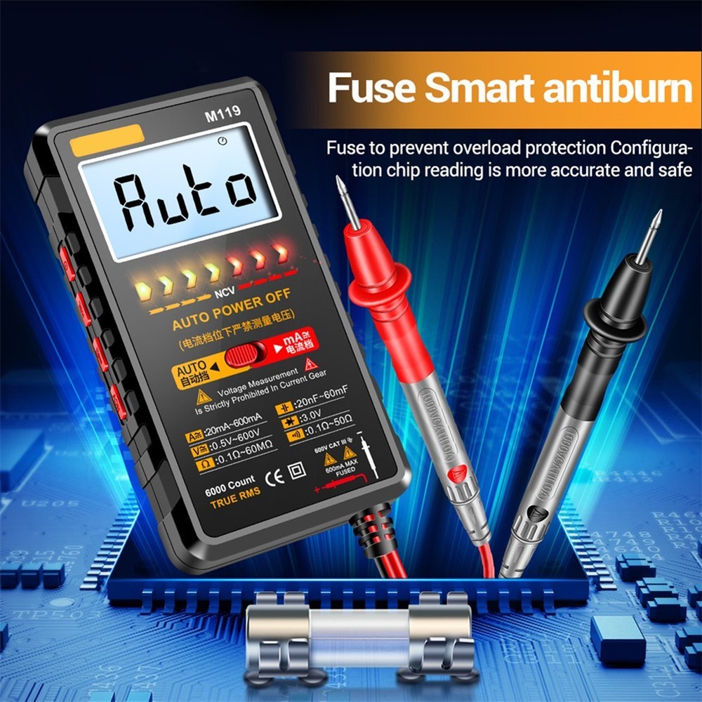 M119 6000 Count Digital Meter with Flashlight for Convenience During Testing