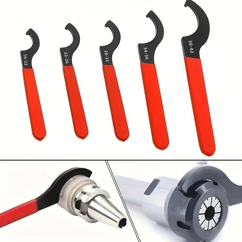 Coilover Spanner Wrench Set Adjustable C-Shape Shock Spanner Hook Wrench Tool 5x