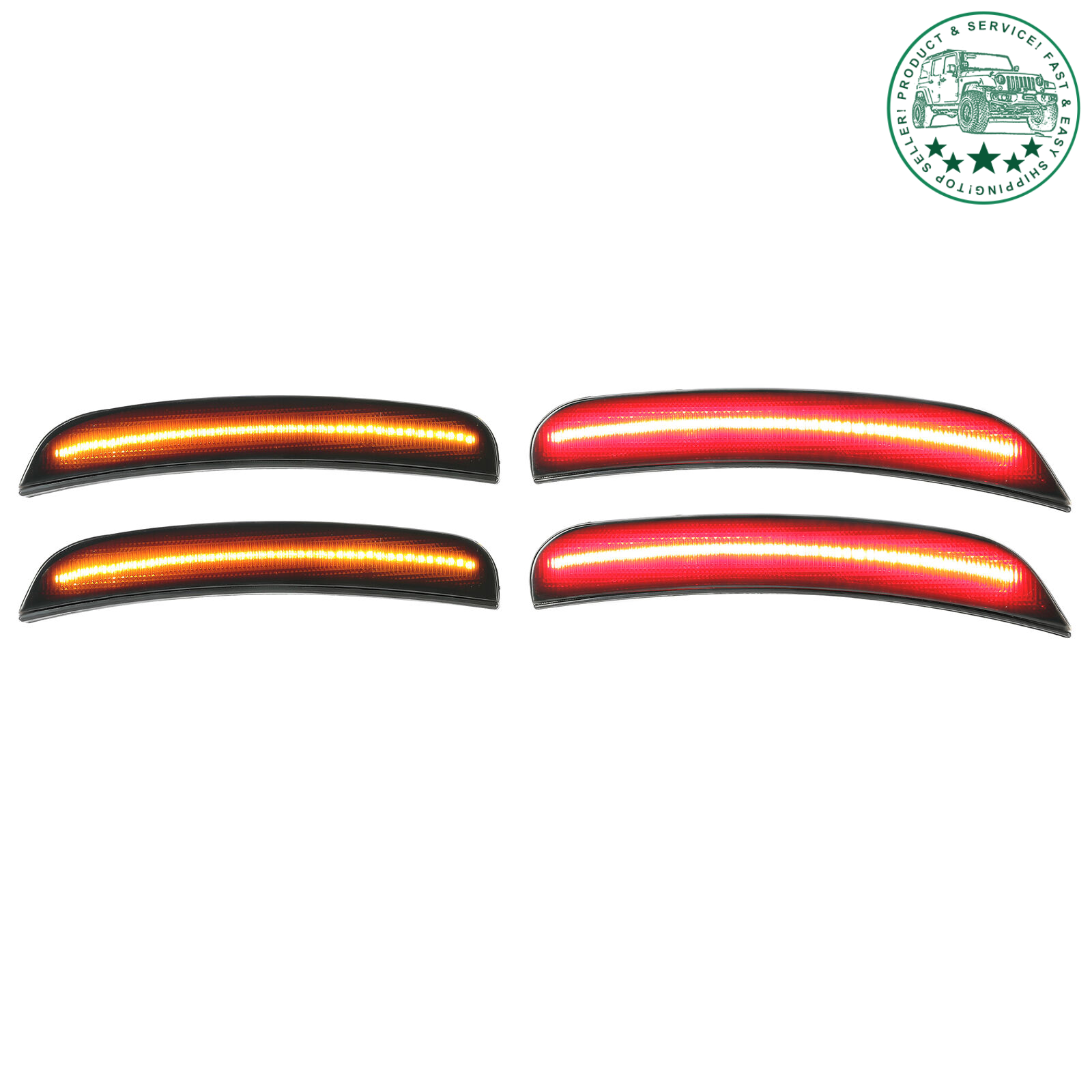 For Dodge Charger 2015-2022 Smoked Lens Front Rear LED Side Marker Lights 4PCS