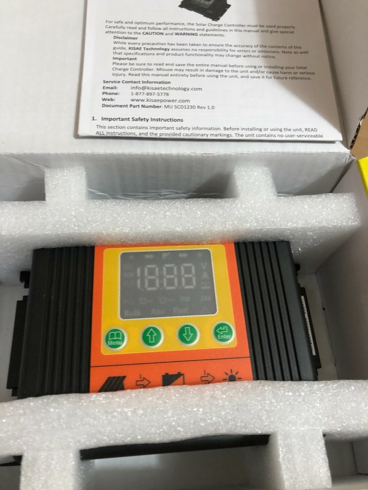 Kisae Technology 30A SCD1230 Solar Regulator Charge Controller DC12/24V LCD ~