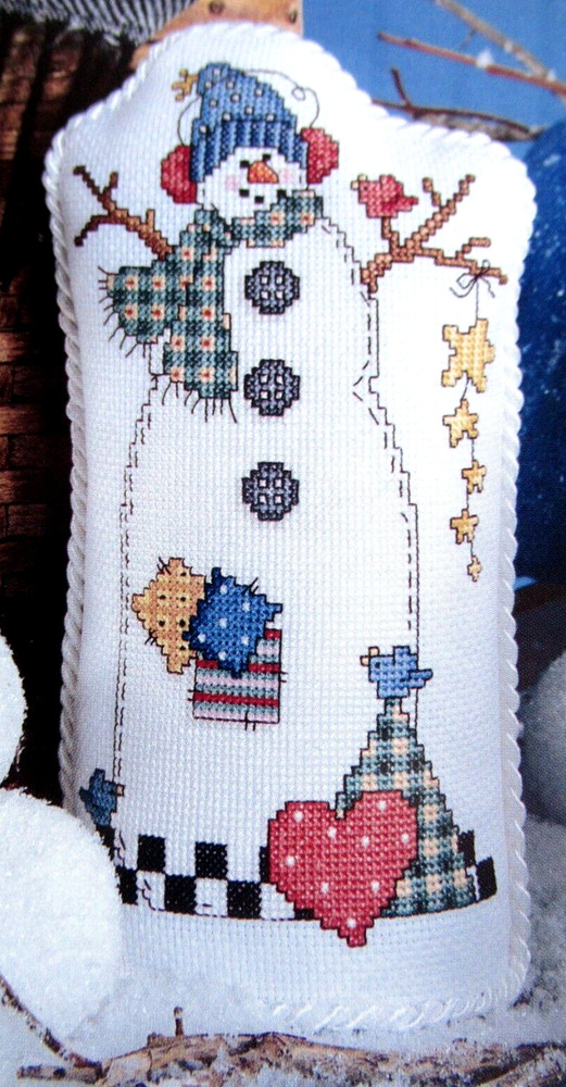 Patchwork Snowman Pals Assorted Christmas Greetings CROSS STITCH PATTERNS