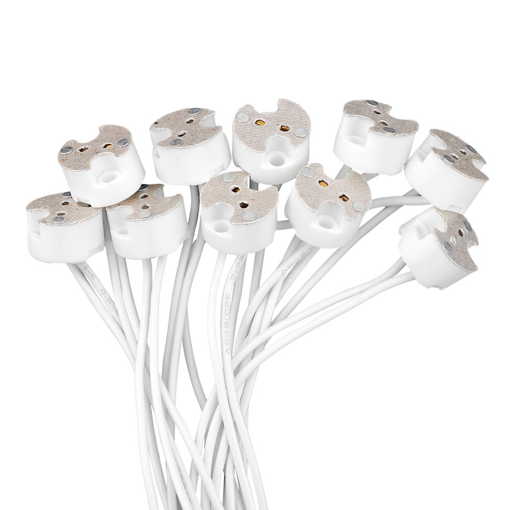 10 Pack LED MR16 Socket, GU5.3 Socket, LED Halogen Lamp Ceramic Wire Connector