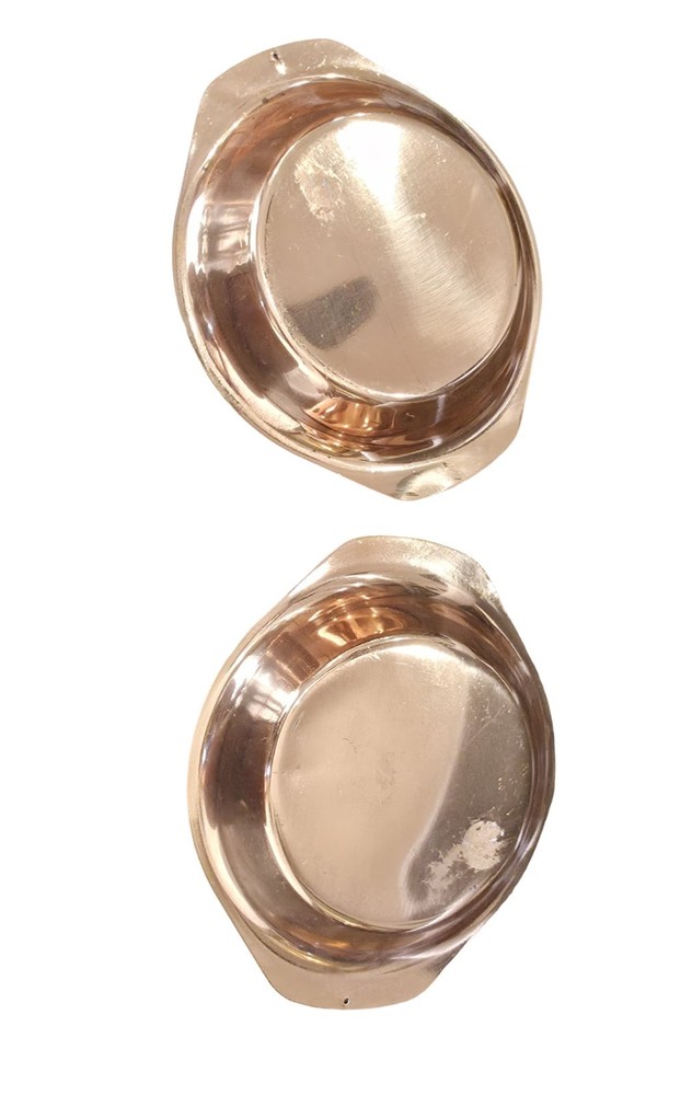 Set Of 2 Copper Lined Trays