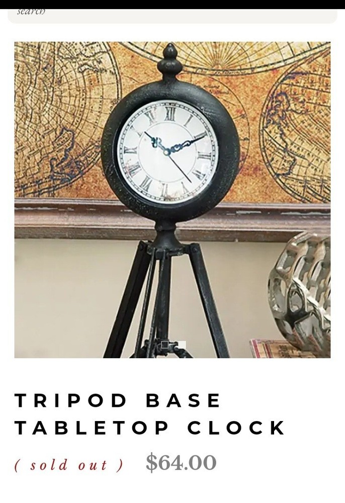 Vintage Tripod Base Clock