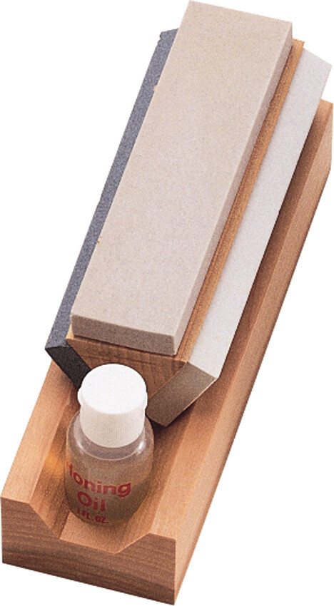 Tri Hone 6" Fine Medium & Course Grit Knife Blade Edge Sharpener Stones AC21