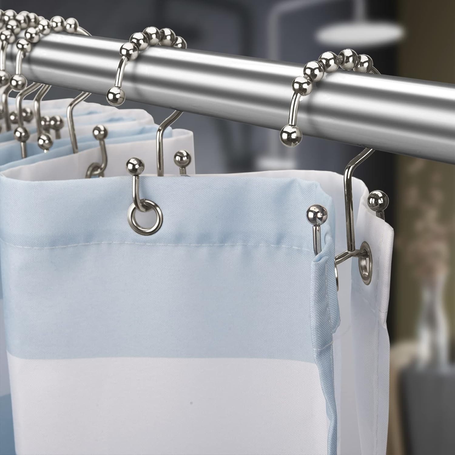 12-Piece Titanker Shower Curtain Hooks Rings, Rust Resistant Metal Double Glide*
