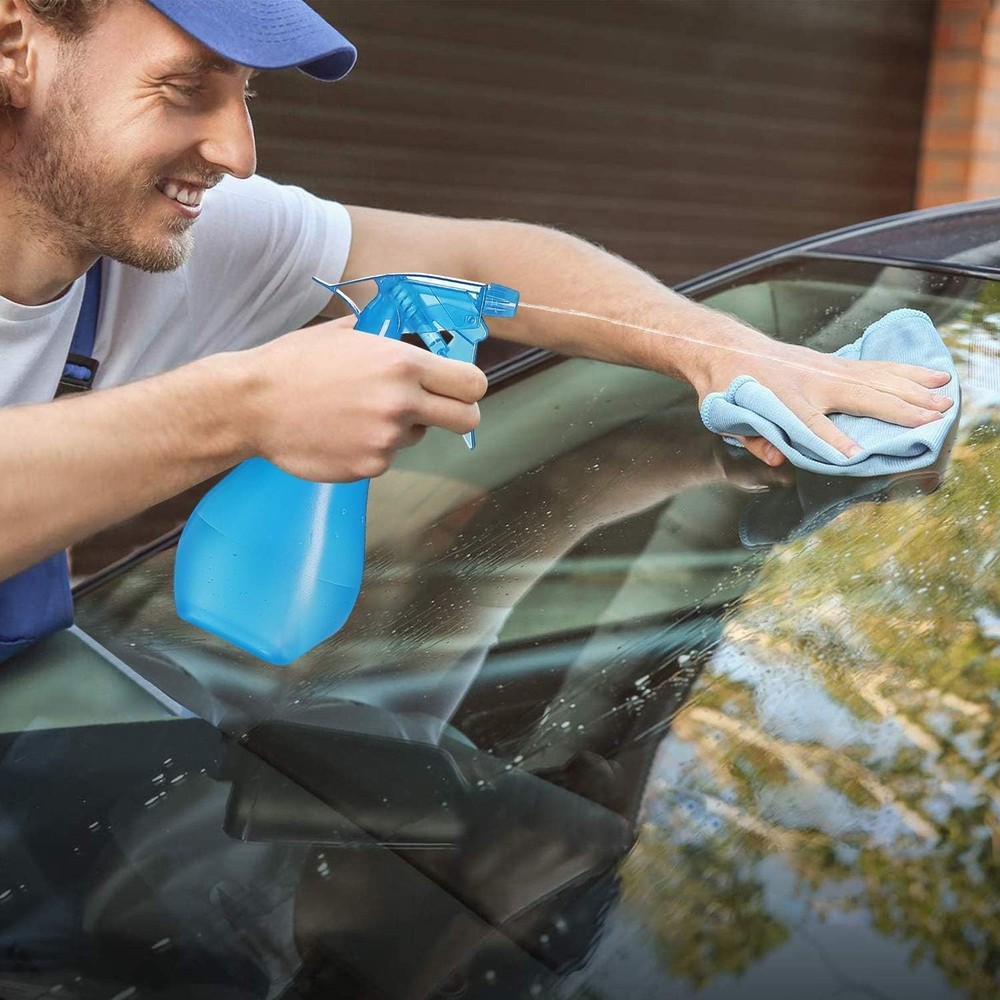 4 pack 8 Oz Empty Plastic Spray Bottles with Adjustable Nozzle - Durable Trigger