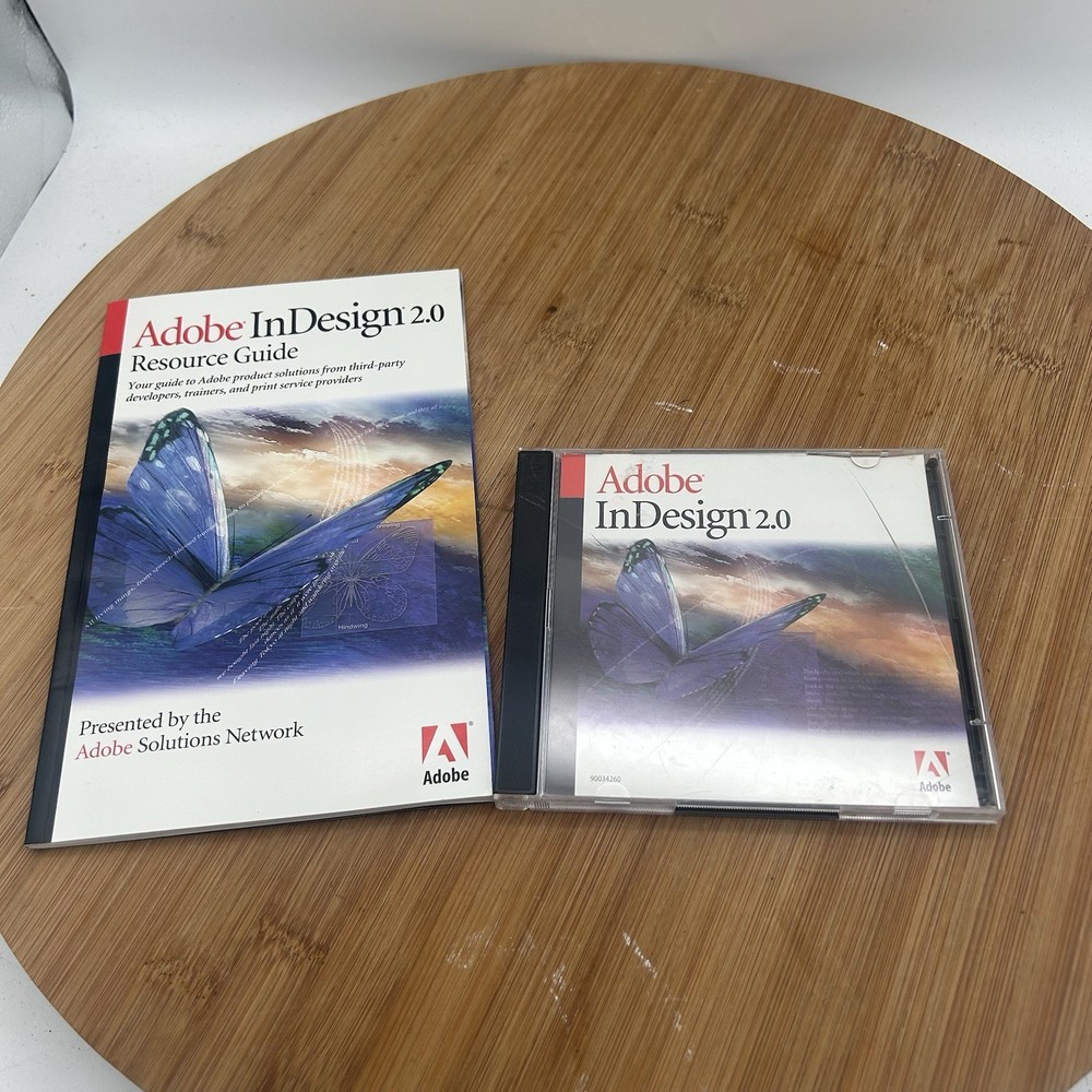 Adobe InDesign 2.0 Educational Version McIntosh 2 CDs +Serial no, x