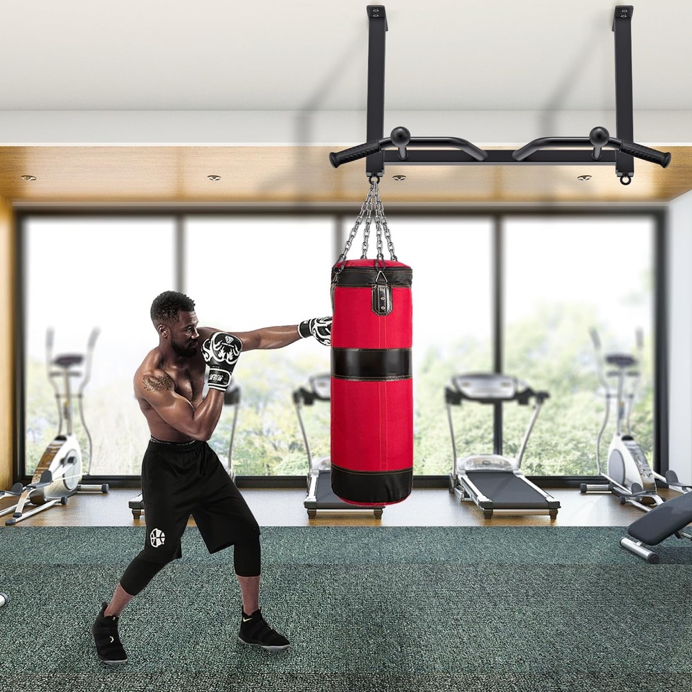 32" Ceiling Mounted Pull up Bar - Heavy Duty, Highly Adjustable, Multifunctional