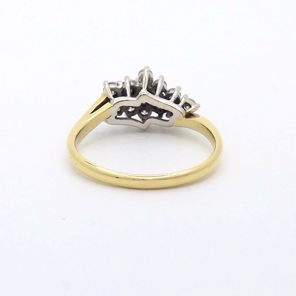 Solid 18k Gold Diamond Waterfall Bypass Wedding Anniversary Band Ring Setting