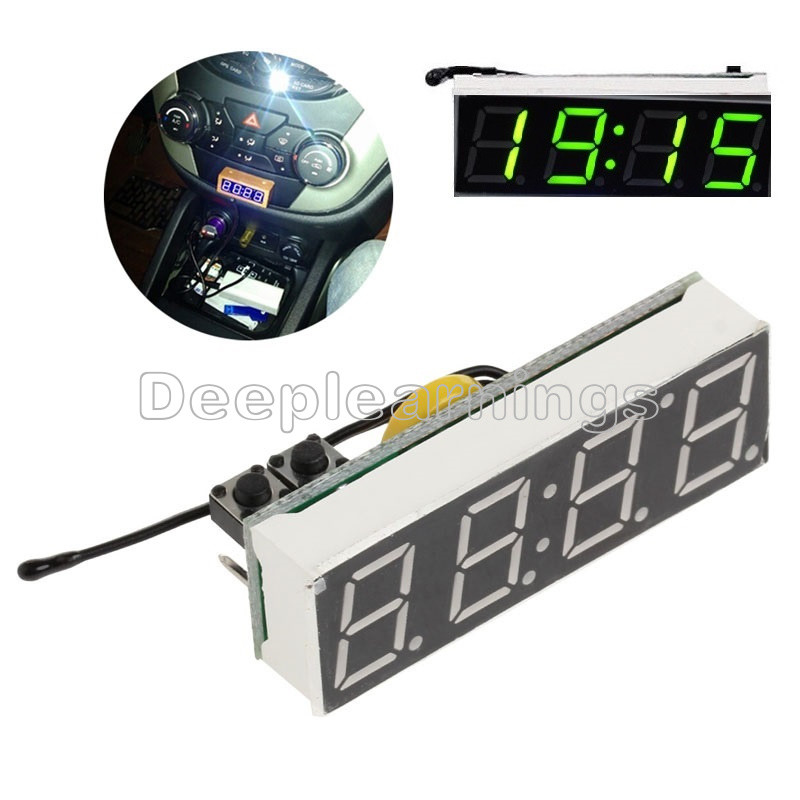 Green 3 in 1 LED DS3231SN Digital Clock Temperature Voltage Module Electronic
