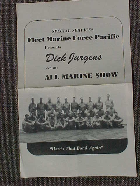 ORIGINAL WWI USMC PACIFIC THEATER MARINE ENTERTAINMENT PROGRAM