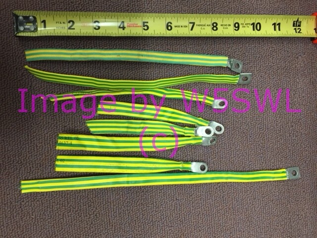 Telco Cellular Ham Equipment Ground Bonding Strap Pigtails (bin5)