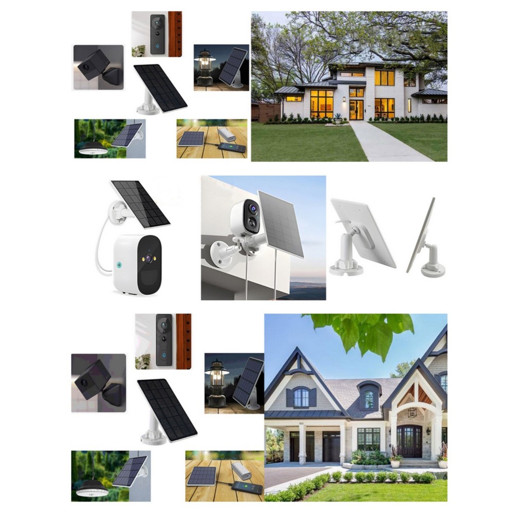 Designed-3-In-1 Solar Panel for Ring Spotlight Security Cam Battery Charger