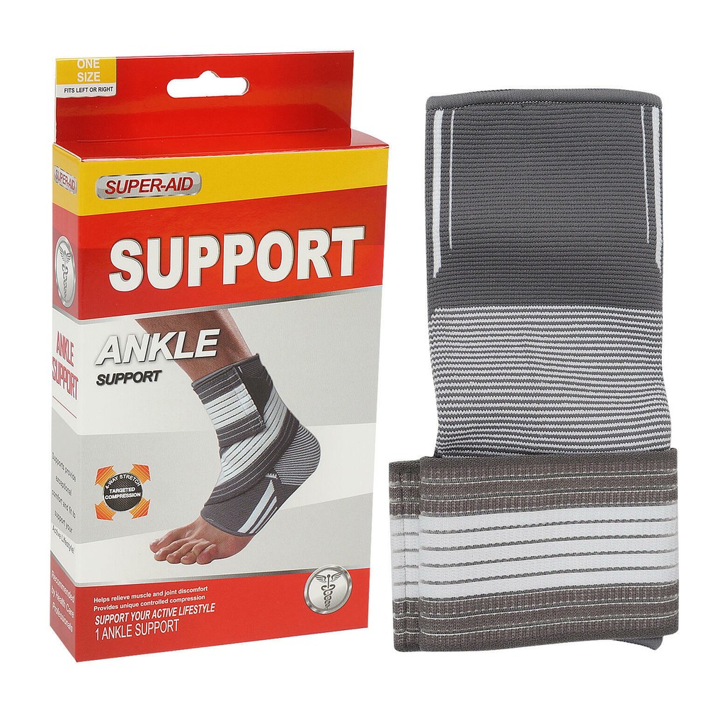 1 Super-Aid Ankle Support Muscle Joint One Size Reversible For Use Left & Right