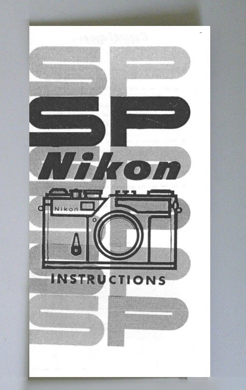 Nikon SP Camera Instruction Manual Reprint