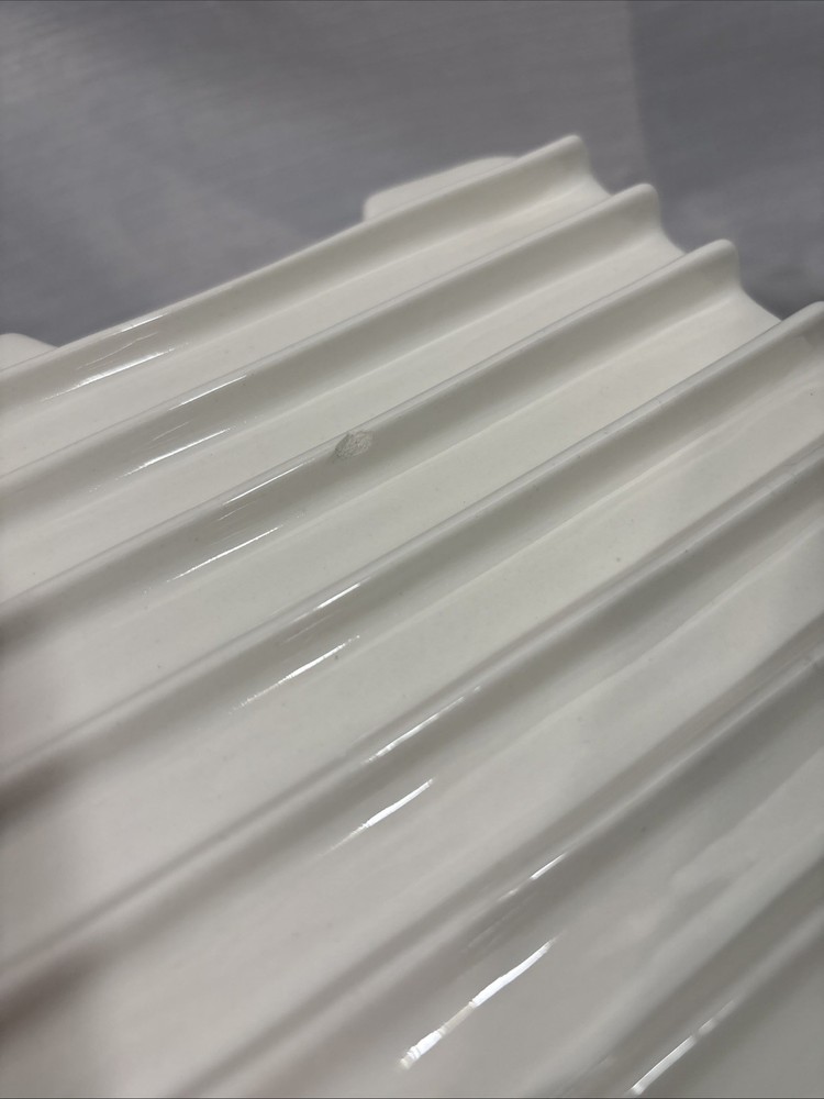 SEARS Microwave Roast Rack Bacon Model 5389 USA Ceramic white