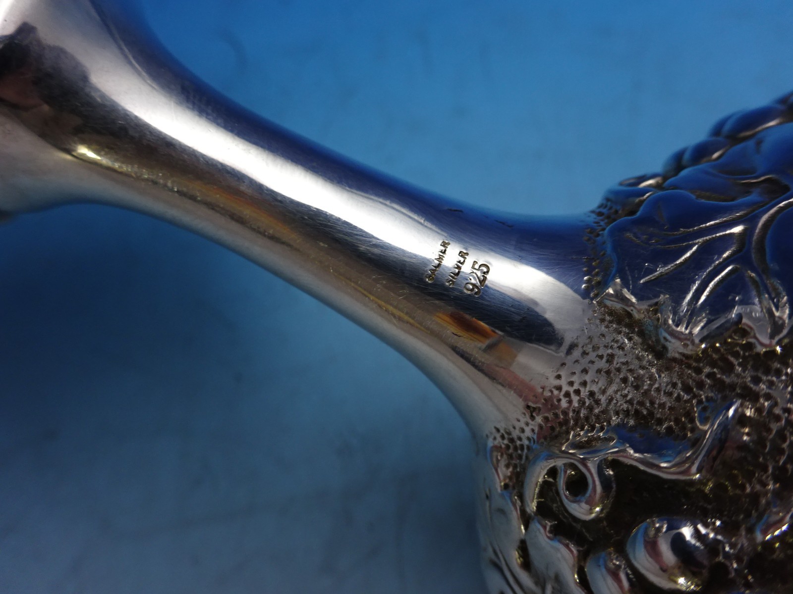 Repousse by Galmer Sterling Silver Goblet Embossed Grapes GW 6 1/2" (#8653)