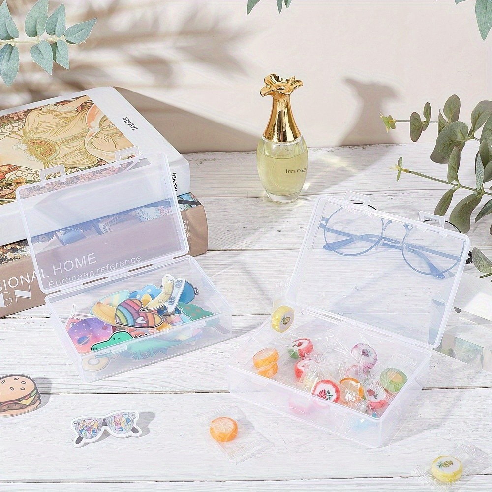 6pcs About 6pcs Clear Rectangle 4.96" Long Transparent Plastic Bead Containers