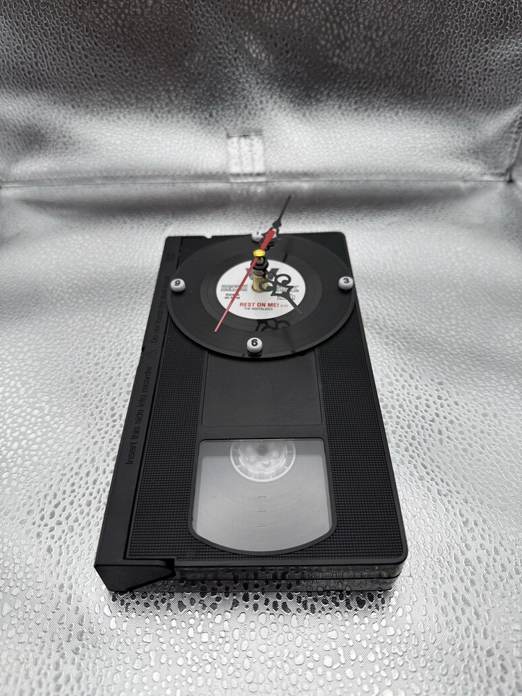 Vintage VHS Cassette Table/ Wall Clock Handmade