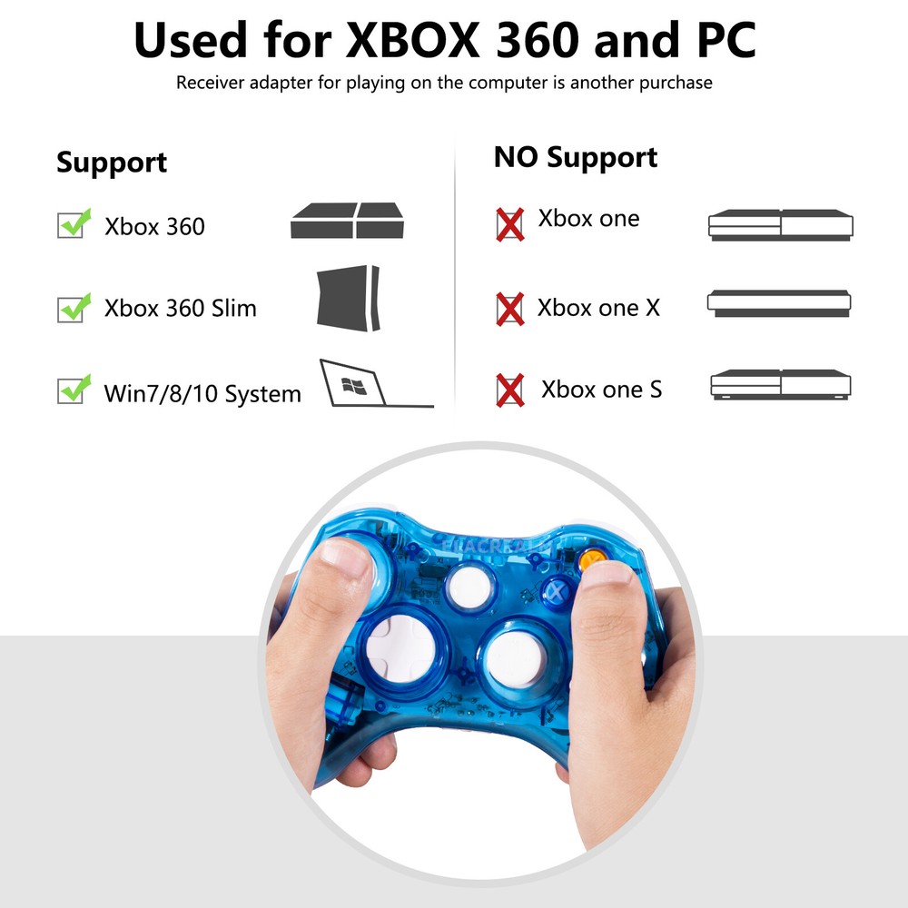 Wireless Xbox 360 Controllers Joysticks for Microsoft Xbox 360 Windows 7 8 10